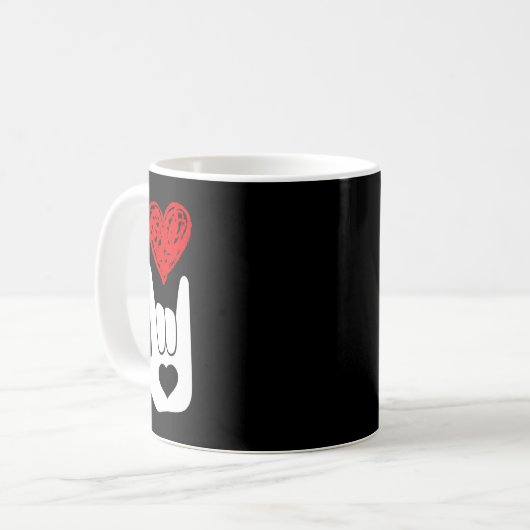 Mug ASL American Sign Language Love Main Sign ASL Squa (Devant gauche)