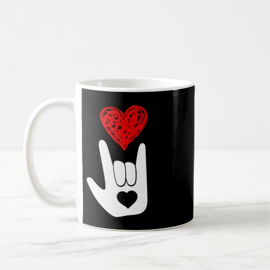Mug ASL American Sign Language Love Main Sign ASL Squa (Gauche)