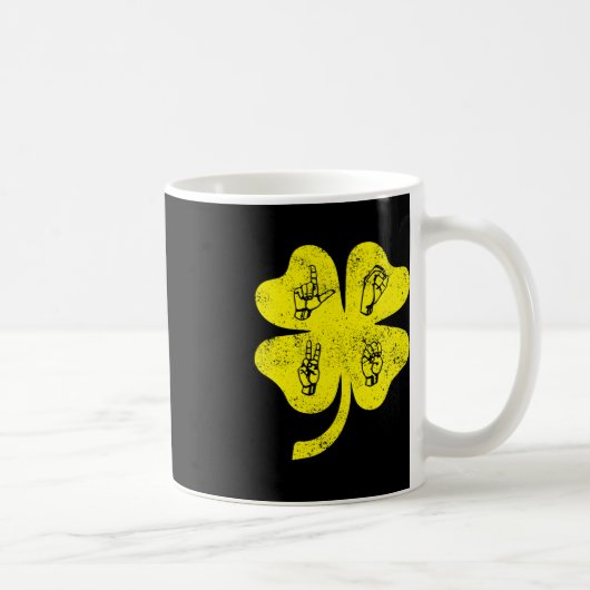 Mug ASL Love Sign Language St Patrick's Day Deaf Aware (Droite)