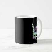 Mug ASL Love You Main Sign Language Butterfly Deaf Awa (Devant droit)