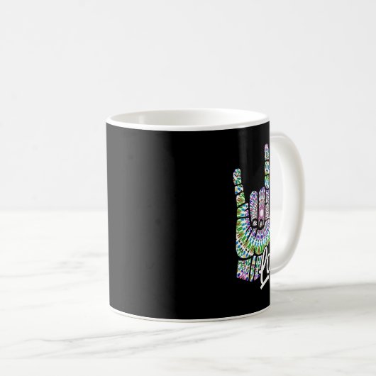 Mug ASL Love You Main Sign Language Butterfly Deaf Awa (Devant droit)