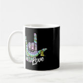 Mug ASL Love You Main Sign Language Butterfly Deaf Awa (Gauche)