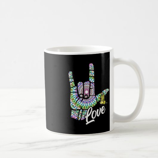 Mug ASL Love You Main Sign Language Butterfly Deaf Awa (Droite)
