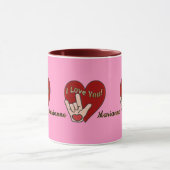Mug ASL personnalisée Je t'aime (Centre)