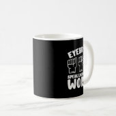 Mug Asl Sign Language Eyebrows Speak Louder Words Fing (Devant droit)