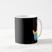 Mug ASL - Symbole d'amour arc-en-ciel Sourd (Devant droit)
