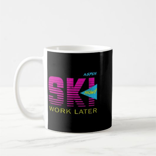 Mug Aspen 80s Retro Colorado Skiing Tee (Gauche)