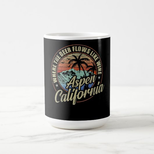 Mug aspen californie où la bière coule comme du vin (Centre)