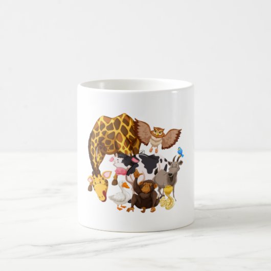 Mug "Assemblage animal : Un rassemblement coloré 🦒 🦉 (Centre)