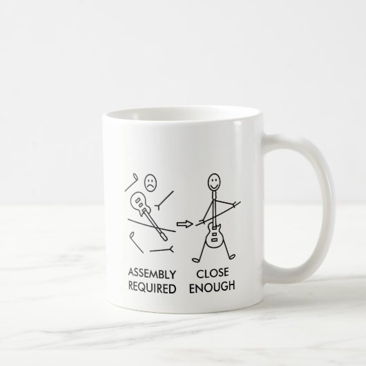 Mug Assemblée drôle de guitare de Stickman (Droite)