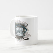 Mug Assermenté pour défendre (défenseur d'hockey) (Devant gauche)