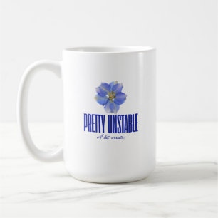 Mug Assez Instable : Tee Déclaration Florale Bleue