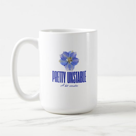 Mug Assez Instable : Tee Déclaration Florale Bleue (Gauche)