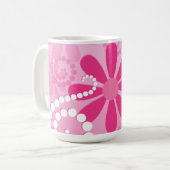 Mug Assez le rose fleurit le rétro motif mignon de (Devant gauche)
