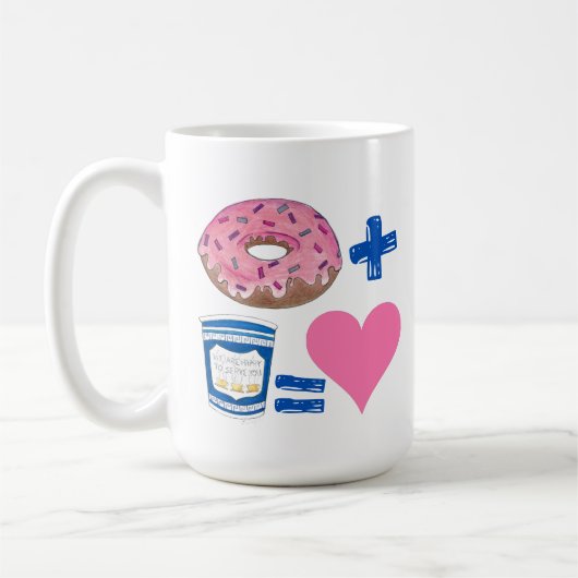 Mug Assiette classique + Café = Coeur d'amour (Gauche)