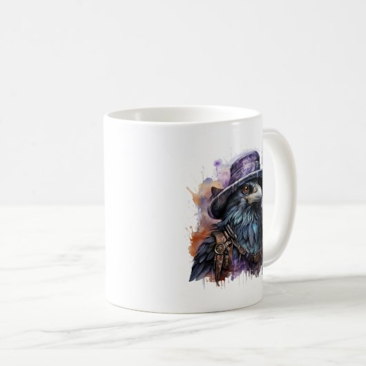 Mug Assistant Aquarelle Raven Bird (Devant droit)