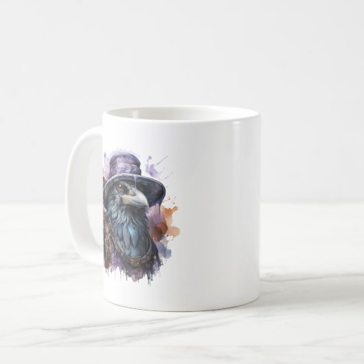 Mug Assistant Aquarelle Raven Bird (Devant gauche)