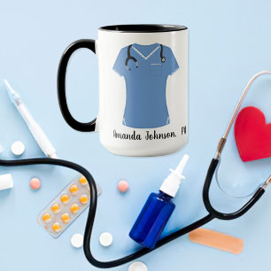 Mug Assistant de médecin PA personnalisé Blouse bleue