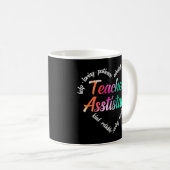 Mug Assistant enseignant Coeur Mot Cloud Aquarelle (Devant droit)