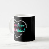 Mug Assistant enseignant Coeur Mot Cloud Aquarelle (Devant gauche)