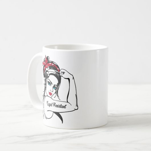 Mug Assistant juridique Rosie Le Riveter Pin Up (Devant gauche)