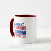 Mug Assistant technicien de feux d'artifice drôle 4 ju (Devant gauche)
