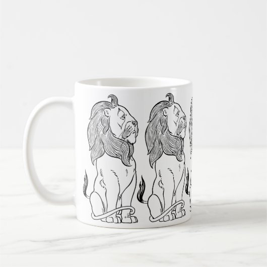 Mug Assistant vintage d'Oz, Lion courageux (Gauche)
