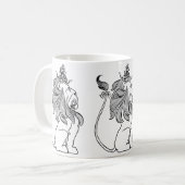 Mug Assistant vintage d'Oz, Lion Cowardly avec Couronn (Devant gauche)