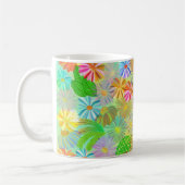 MUG ASTER & CONE FLOWERS & TROPICAL LEAVES WATERCOLOR (Gauche)