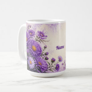 Mug Aster fleur de naissance personnalisée de septembr