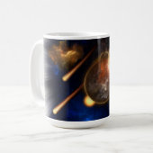 Mug Astéroïde Apocalypse Fractage Art Spacescape (Devant gauche)