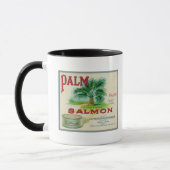 Mug Astoria, Oregon - Palm Saumon Étiquette Coque (Gauche)