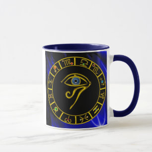 Mug ASTRAL HORUS OEIL, BLUE TALISMAN Astrologie Graphi