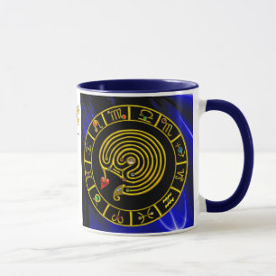 Mug ASTRAL LABYRINTH GOLD ZODIAC CHART Astrologie