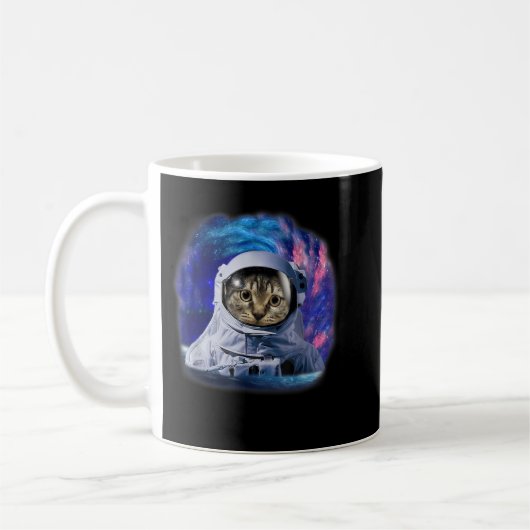 Mug Astrocat Cosmique De L'Espace De Chat Dans La Gala (Gauche)