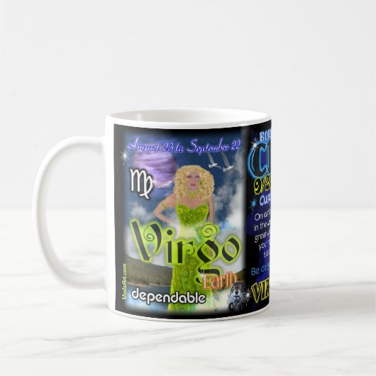 Mug Astrologie de tranchant de Balance de Vierge (Gauche)