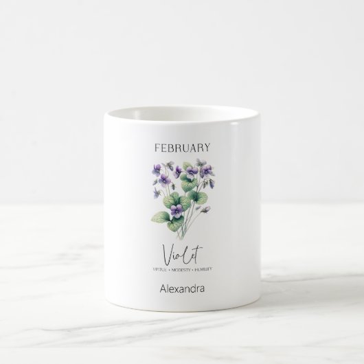 Mug Astrologie Mois de naissance Février | Violette à (Centre)