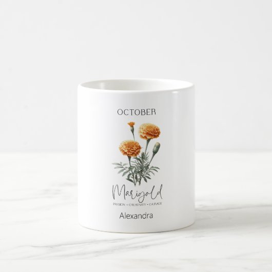 Mug Astrologie Mois de naissance Octobre | Flower Mari (Centre)