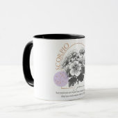 Mug Astrologie/Scorpio SIGNE Zodiaque Fleur Géranium (Devant gauche)