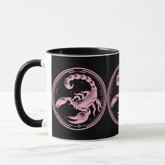 Mug Astrologie Signe Zodiaque Scorpion Rose (Gauche)