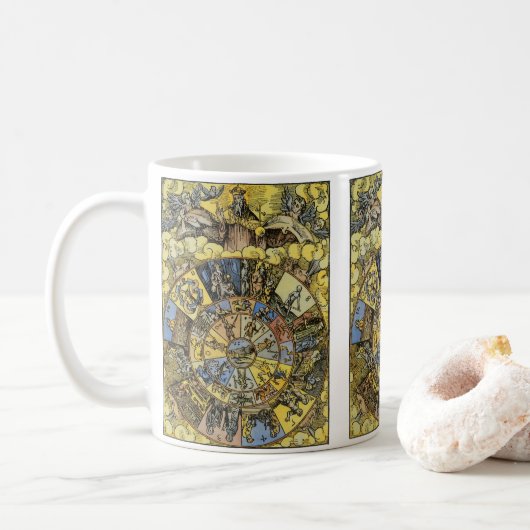 Mug Astrologie vintage, Roue Zodiaque Renaissance, 155 (Avec donut)