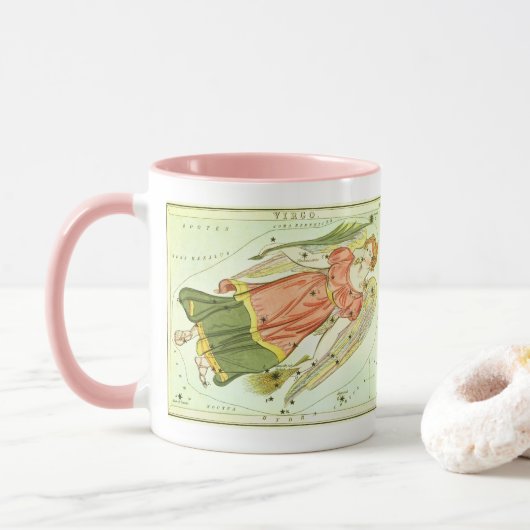 Mug Astrologie Zodiaque vintage Constellation Virgo (Avec donut)