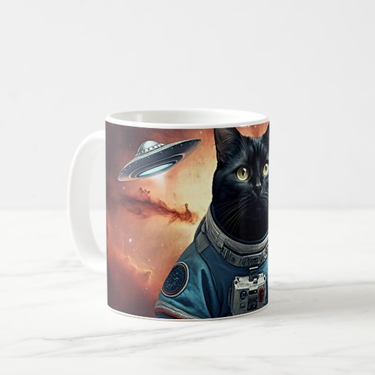 Mug Astronaut de chat galactique (Devant gauche)