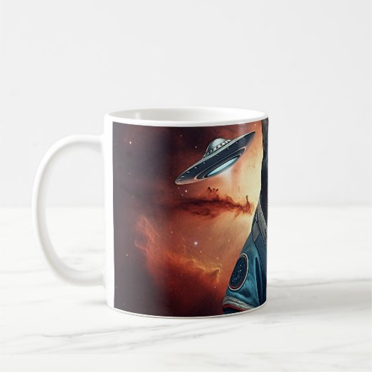 Mug Astronaut de chat galactique (Gauche)