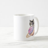 Mug Astronaut de chat spatial avec planète Saturne (Devant droit)
