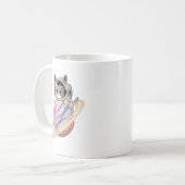 Mug Astronaut de chat spatial avec planète Saturne (Devant gauche)