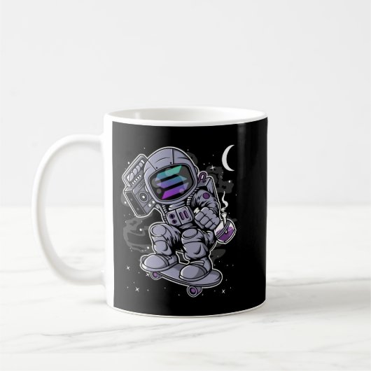 Mug Astronaut Patinage Solana SOL Crypto Coin HODL (Gauche)