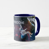 Mug Astronaut personnalisé et soucoupe volante (Devant droit)