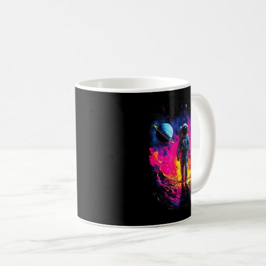 Mug Astronaut Walking In Galaxy Outer Space Explorer S (Devant droit)