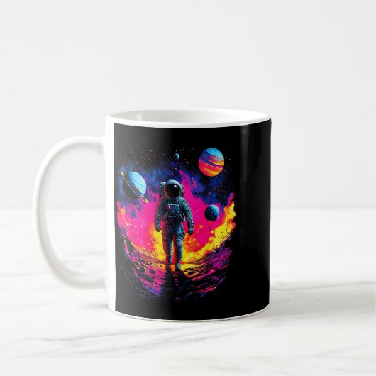 Mug Astronaut Walking In Galaxy Outer Space Explorer S (Gauche)